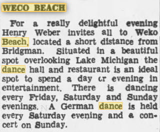 Weko Beach Pavillion (Weco Beach) - June 1938 Article (newer photo)